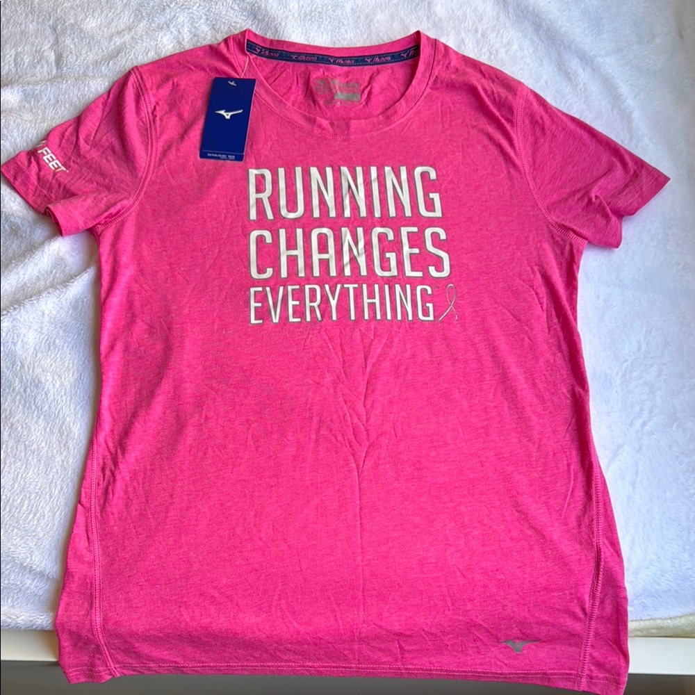 Mizuno Pink Fitted Short Sleeve Tee